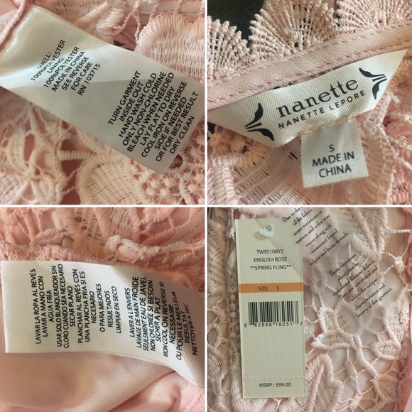 NWT! NANETTE LEPORE ROSE LACE TOP SMALL - Picture 7 of 8